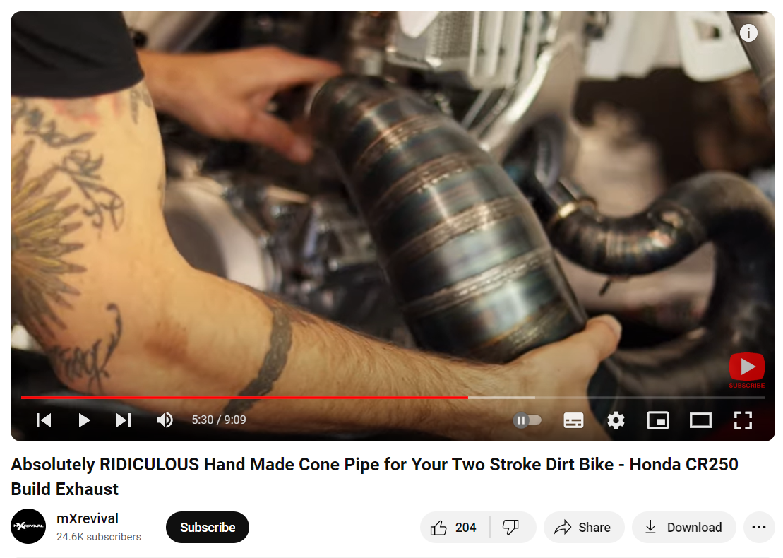 Absolutely RIDICULOUS Hand Made Cone Pipe for Your Two Stroke Dirt Bike - Honda CR250 Build Exhaust